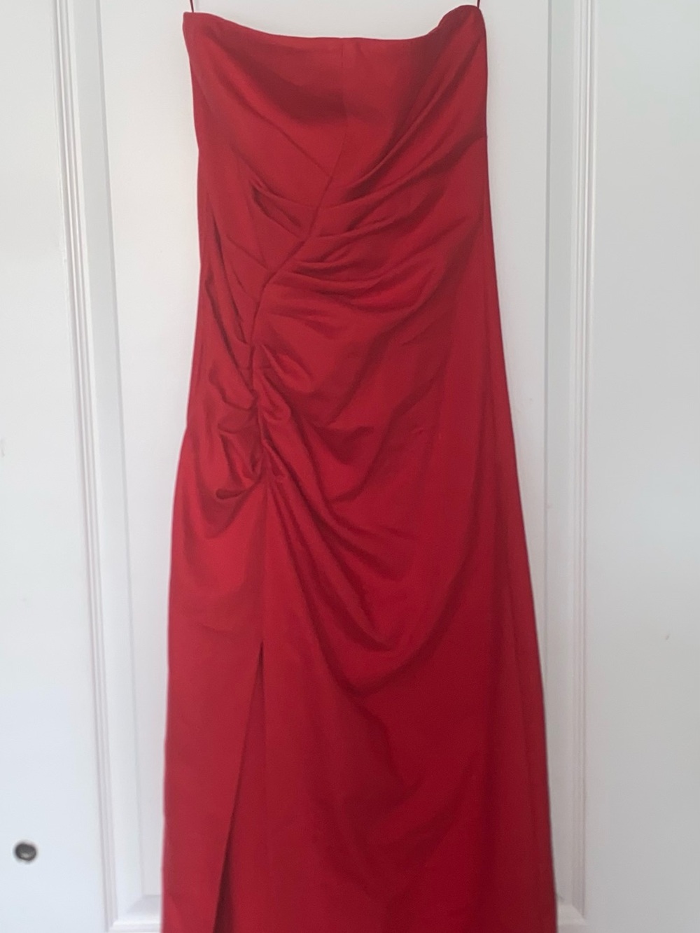 Zara Strapless Red Ruched Evening Dress NWT